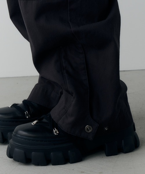 AFF AIVER ワイドパンツ カーゴパンツ バイオウォッシュダブルニー