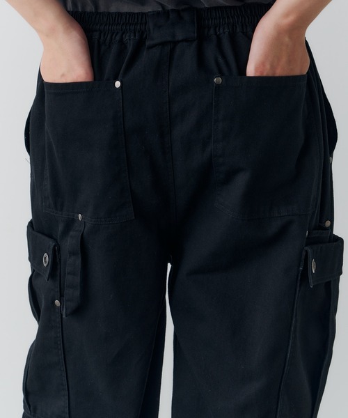 AFF AIVER ワイドパンツ カーゴパンツ バイオウォッシュダブルニー