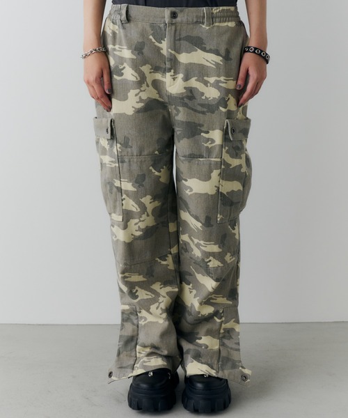 AFF AIVER カーゴパンツ バイオウォッシュダブルニーカーゴパンツ