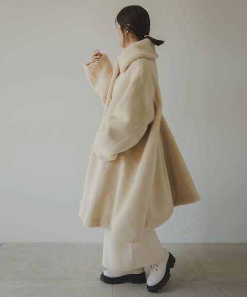 「rectangle」 ステンカラーコート FREE チャコールグレー レディース_画像8