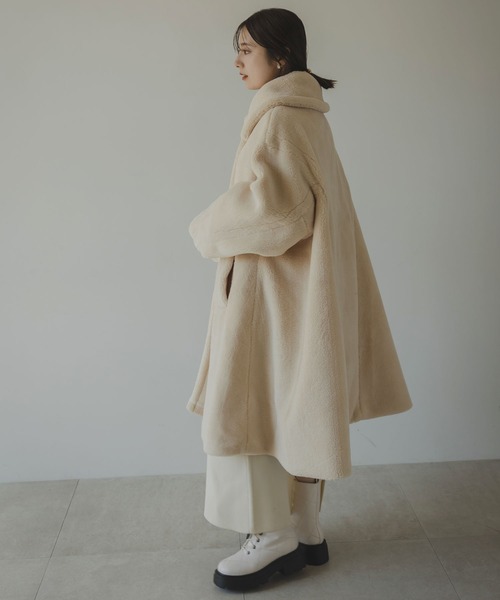 「rectangle」 ステンカラーコート FREE チャコールグレー レディース_画像9