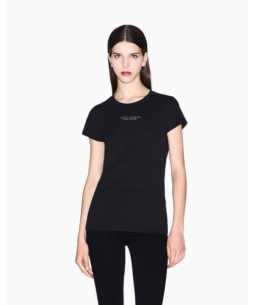 tシャツ 「A|X アルマーニ エクスチェンジ」「ZOZO限定」AXロゴ 半袖クルーネックTシャツ/SLIM レディース