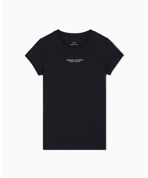 tシャツ 「A|X アルマーニ エクスチェンジ」「ZOZO限定」AXロゴ 半袖クルーネックTシャツ/SLIM レディースの画像