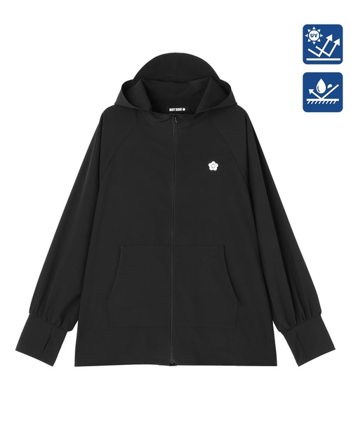 マリークワント 店頭完売色 定価以下パフ袖ブラックパーカー 送料込み MARY QUANT パーカー マリークワント mary quant 撥水UVジップ
