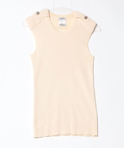 【値下げ】CHANEL ニットノースリーブ ベージュ サイズ：38 (EC) CHANEL 「CHANEL」 ノースリーブニット 38 ベージュ レディース