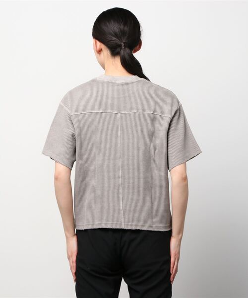 「Reebok」 7分袖カットソー LARGE ライトグレー レディース