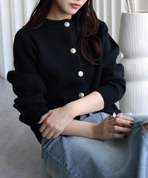 YENNA カーディガン ダブルフェース金釦カーディガン / コーディガン