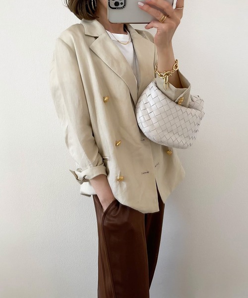 「Emma Taylor」 テーラードジャケット 38 ベージュ レディース_画像2