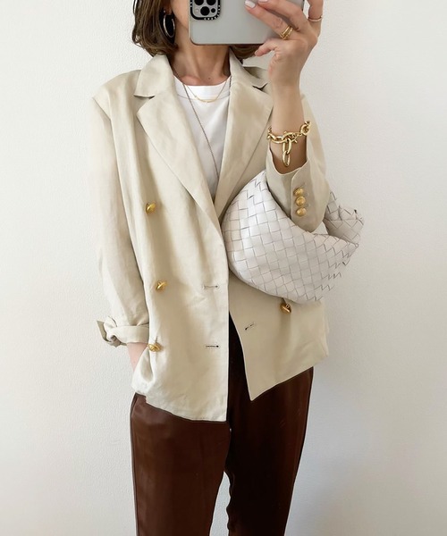 「Emma Taylor」 テーラードジャケット 38 ベージュ レディース_画像6