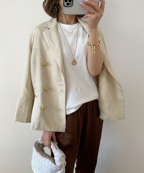 「Emma Taylor」 テーラードジャケット 38 ベージュ レディース_画像9