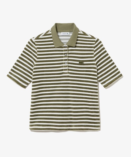LACOSTE（ラコステ） ポロシャツ ポロ ベロアボーダー半袖ポロシャツ