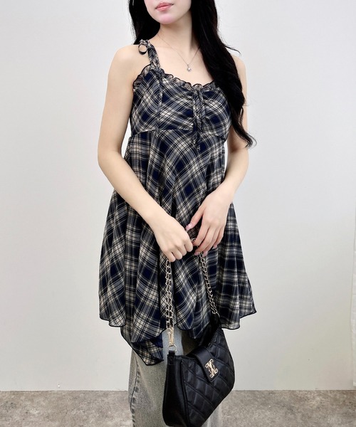 INGNI（イング） ワンピース シアーチェックイレヘムチュニック