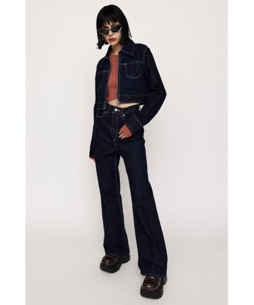 「SLY」 デニムパンツ 2 ダークブルー レディース_画像3