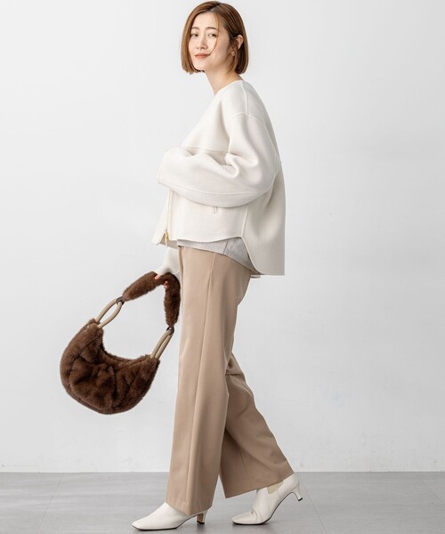 23区（ニジュウサンク） ノーカラーコート コート ウールライトリバー