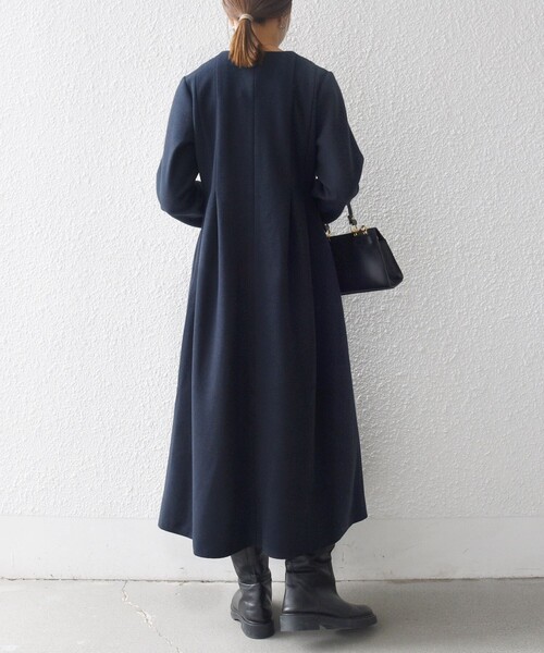 SHIPS any ワンピース any: エア ニードル クルーネック タック フレア