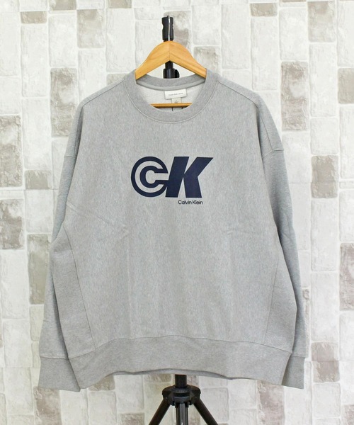 【限定1！】新品未使用 カルバンクライン CKロゴ入りトレーナー グレー Calvin Klein（カルバン・クライン） トレーナー スウェット CKJ