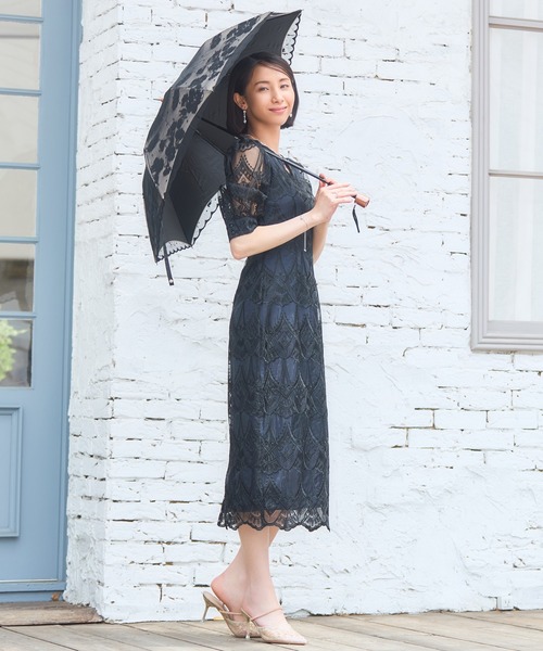 「DRESS PLUS」 半袖ワンピース X-LARGE ベージュ レディース_画像6