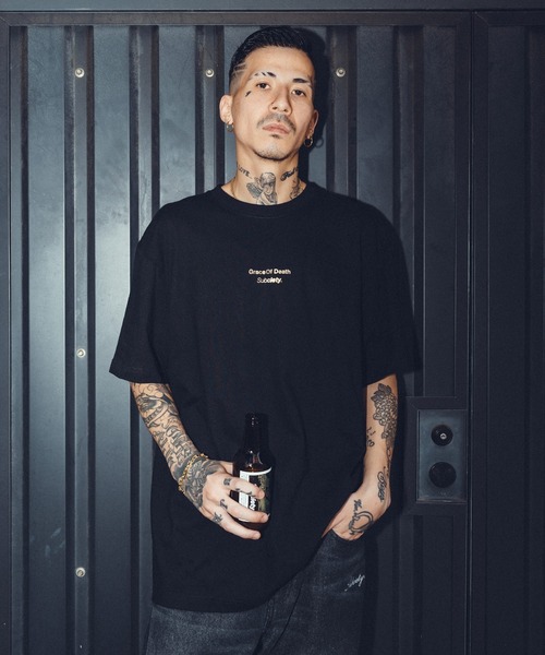 「Subciety」 半袖Tシャツ X-LARGE ブラック メンズ_画像8