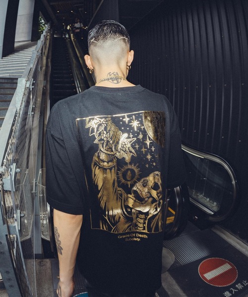 「Subciety」 半袖Tシャツ X-LARGE ブラック メンズ_画像9