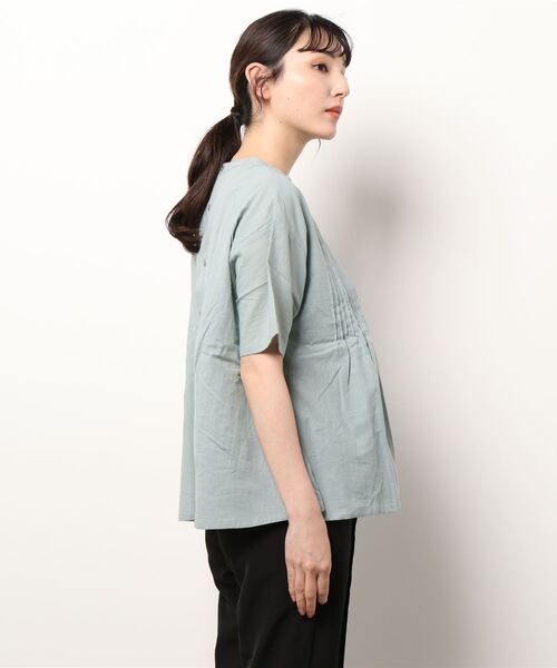 「and it_」 半袖ブラウス M-L ブルーグリーン レディース_画像2