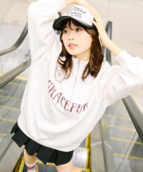 shrita（シュリータ） トレーナー ハーフジップ裏起毛トレーナー