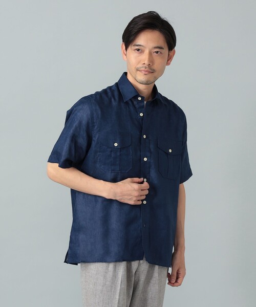 beamsF CORDINGS リネン　シャツ BEAMS F（ビームスF） シャツ CORDINGS / リネン ショートスリーブ