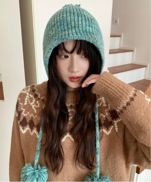 BUTTON EAR MUFF KNIT CAP ニットキャップ FLIGHT KNIT CAP｜フライトニットキャップ 耳当て付き 2WAY 防寒