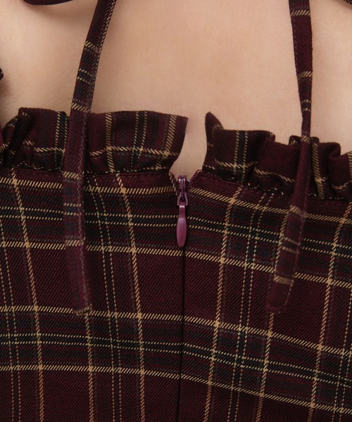 rumnel： ワンピース チェックバルーンミニワンピース / check balloon