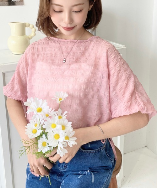 「moment+」 半袖ブラウス M ライトベージュ レディース_画像6
