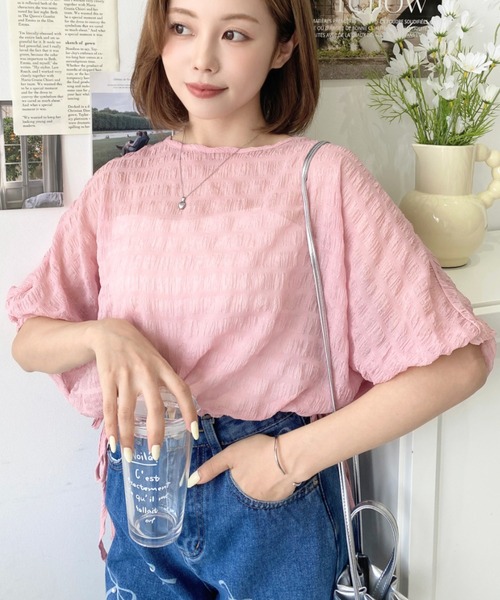 「moment+」 半袖ブラウス M ライトベージュ レディース_画像7
