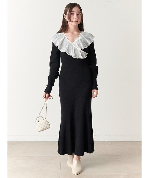 SNIDEL（スナイデル） ニットワンピース FREE ダークブルー レディース