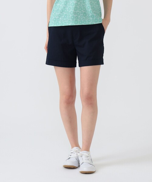 パンツ PURPLE LABEL / リネンライク 裾ダブル ショートパンツ レディースの画像