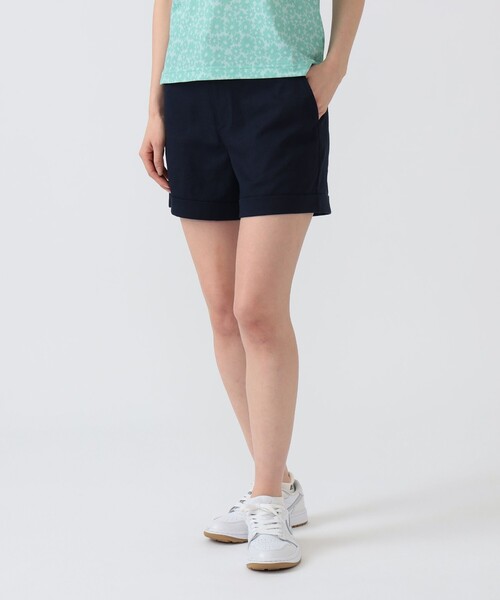 パンツ PURPLE LABEL / リネンライク 裾ダブル ショートパンツ レディースの画像