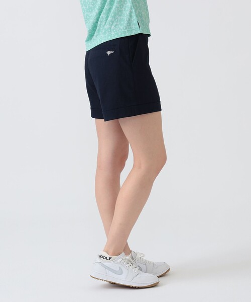 パンツ PURPLE LABEL / リネンライク 裾ダブル ショートパンツ レディースの画像