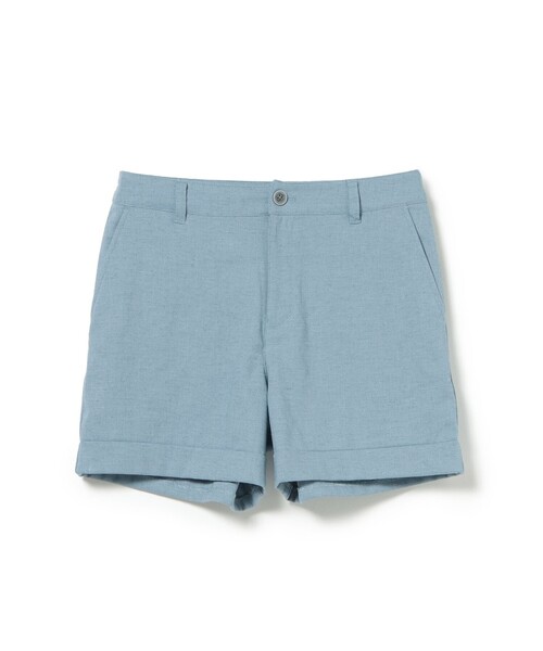パンツ PURPLE LABEL / リネンライク 裾ダブル ショートパンツ レディースの画像