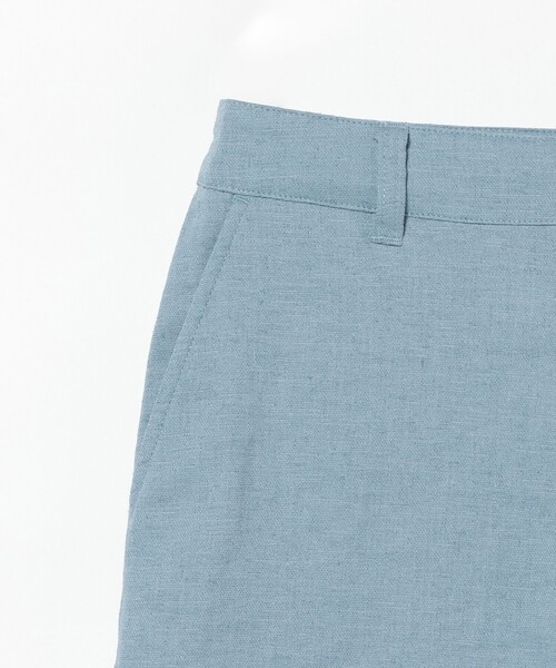 パンツ PURPLE LABEL / リネンライク 裾ダブル ショートパンツ レディースの画像