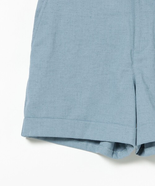 パンツ PURPLE LABEL / リネンライク 裾ダブル ショートパンツ レディースの画像