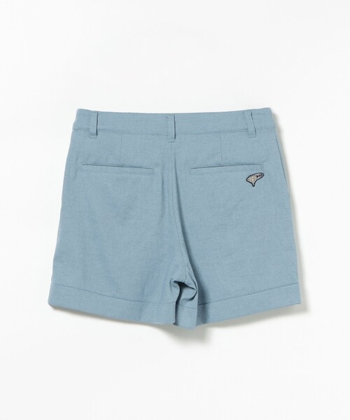 パンツ PURPLE LABEL / リネンライク 裾ダブル ショートパンツ レディースの画像