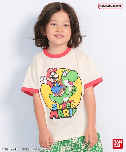 BANDAI（バンダイ） tシャツ 「スーパーマリオ」別注プリントリンガー 