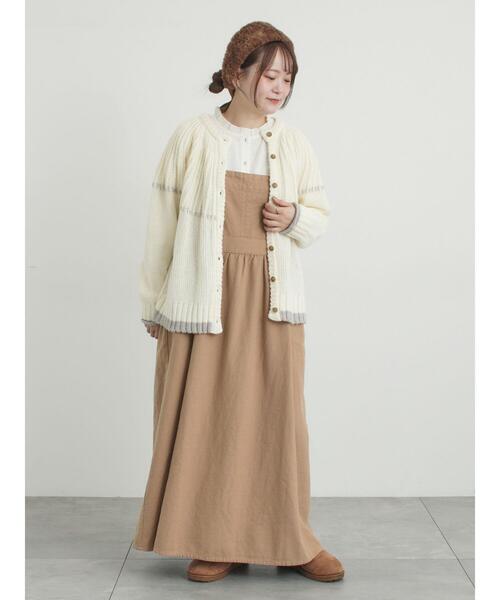 レディースウェア Monas 立川店/EC限定】リネンケープ付ワンピース（オフホワイト/ブラック