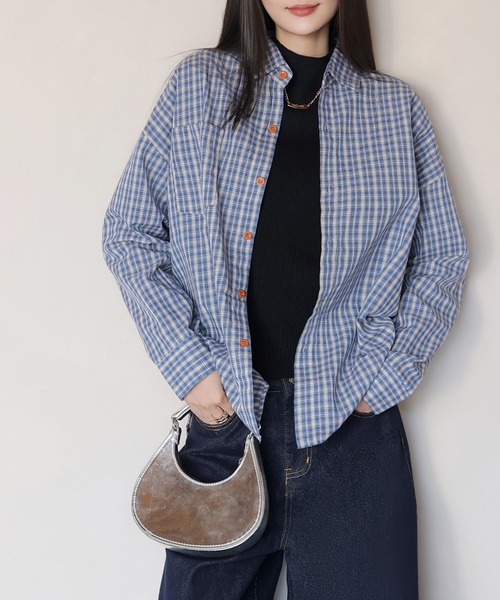 FINEnough ブラウス シャツ チェックシャツ レディース : ZOZOTOWN