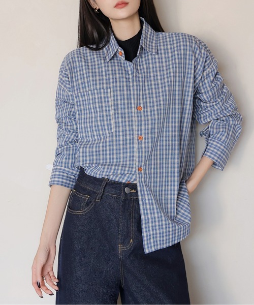 FINEnough ブラウス シャツ チェックシャツ レディース : ZOZOTOWN