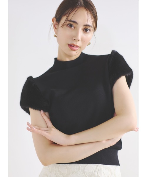 「CELFORD」 半袖ニット 38 グレー レディース_3