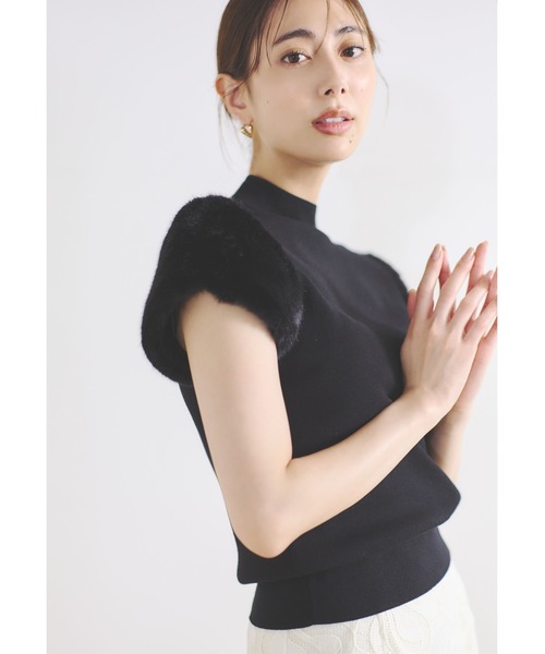 「CELFORD」 半袖ニット 38 グレー レディース_4