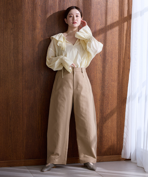 IENA（イエナ） ブラウス シャツ フリルピンタックブラウス レディース