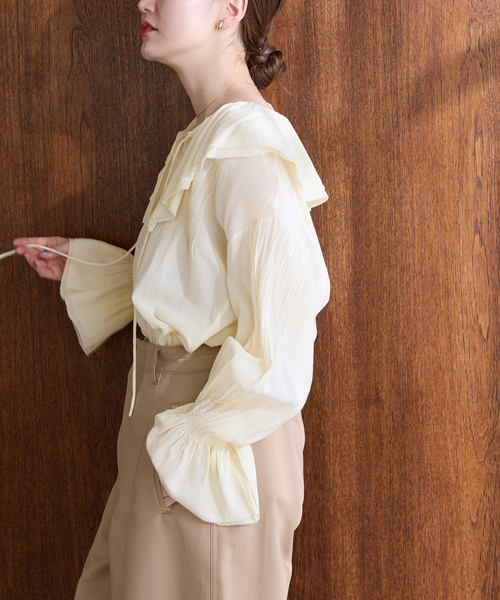 IENA（イエナ） ブラウス シャツ フリルピンタックブラウス レディース