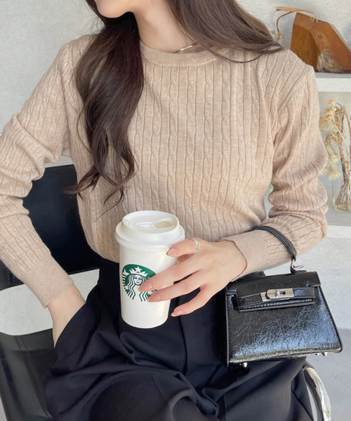 「Ada.」 長袖ニット M ベージュ レディース_画像5