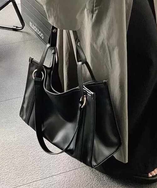 c.u.l ショルダーバッグ バッグ 大容量 A4収納 フェイクレザー ワン 
