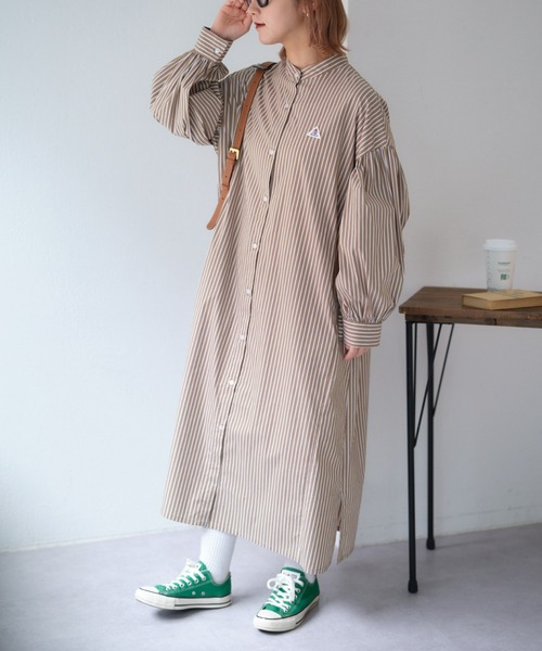 「GEVACO」 長袖ワンピース ONE SIZE ネイビー レディース_画像5