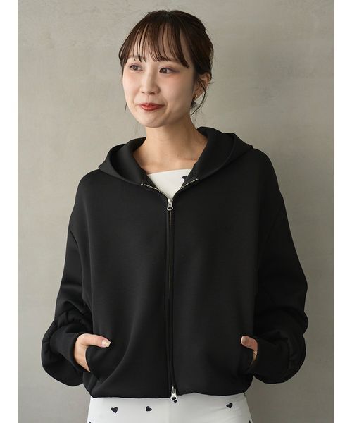 eco emmiロゴジップアップフーディー/UVカット emmi トレーナー スウェット eco emmiロゴジップアップフーディー/UV